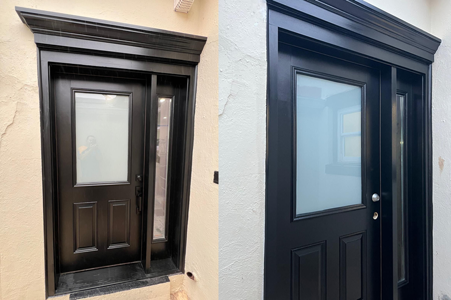 Black Front Door With Glass Panel